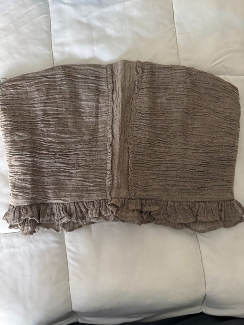Zara Brown Strapless Top - Size Small